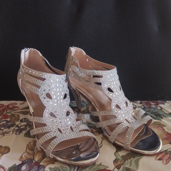 Forever Glitter High Heel Formal Sandals Women's Size 9 - Picture 1 of 12